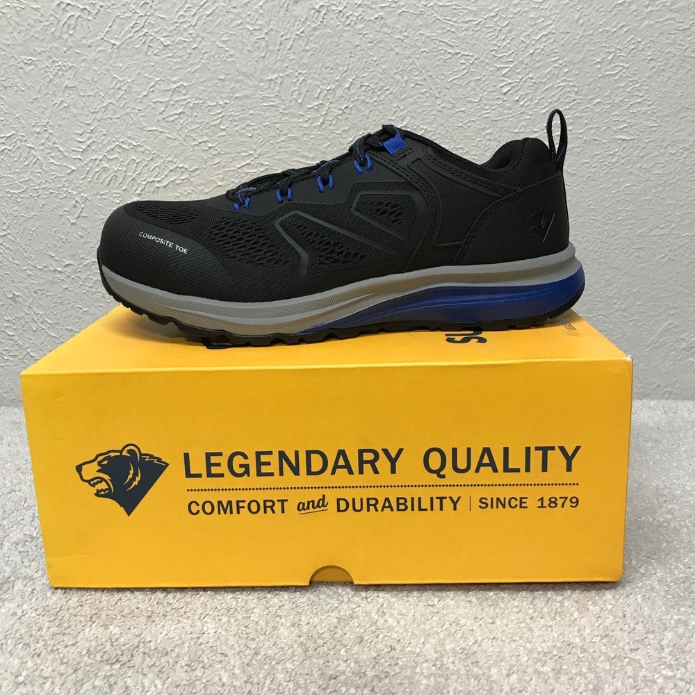 Herman Survivors Cassle Work Shoe Men 8.5 Black Composite Toe Safety Sneaker